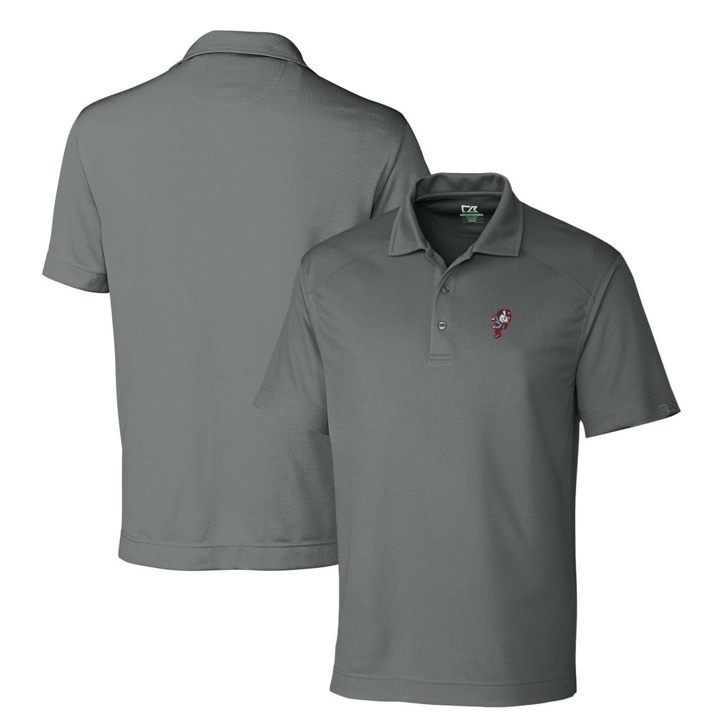 Men's Cutter & Buck Steel Ohio State Buckeyes DryTec Genre Textured Solid Polo