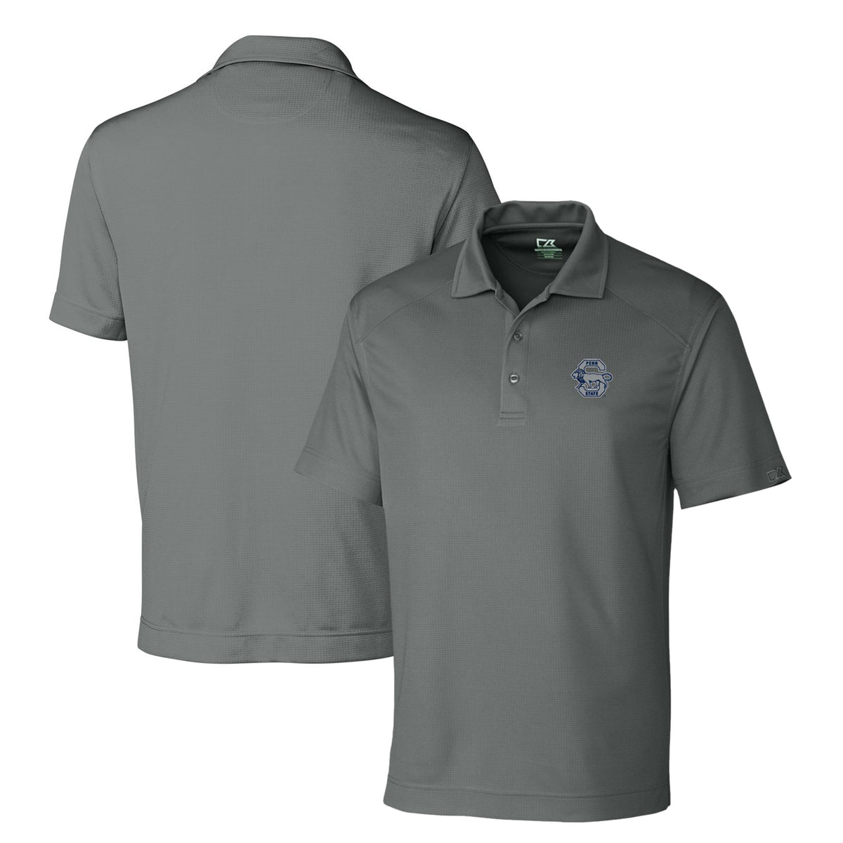 Men's Cutter & Buck Steel Penn State Nittany Lions DryTec Genre Textured Solid Polo