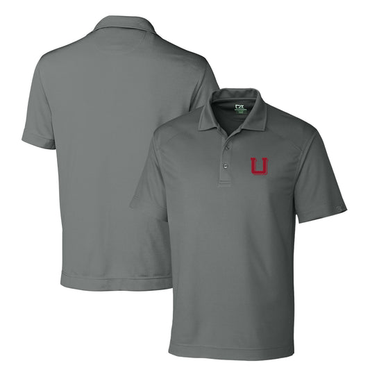 Men's Cutter & Buck Steel Utah Utes DryTec Genre Textured Solid Polo