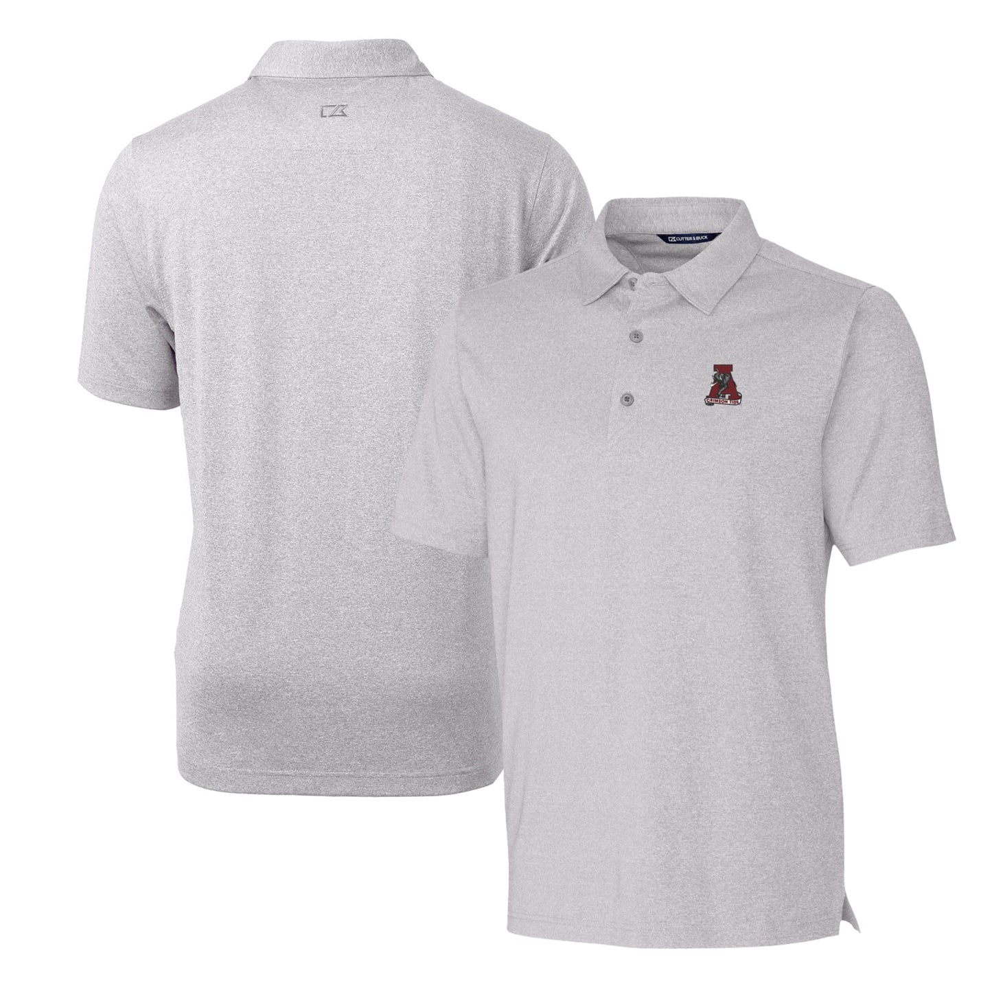 Men's Cutter & Buck Heather Gray Alabama Crimson Tide Forge Stretch Polo