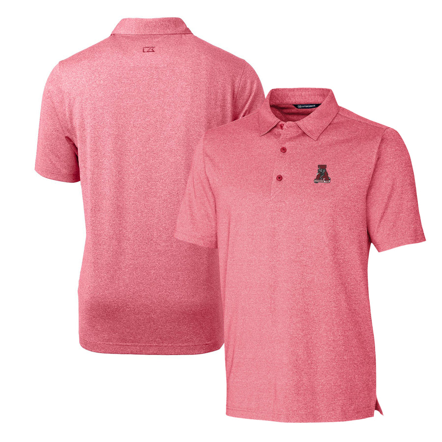 Men's Cutter & Buck Heather Crimson Alabama Crimson Tide Forge Stretch Polo