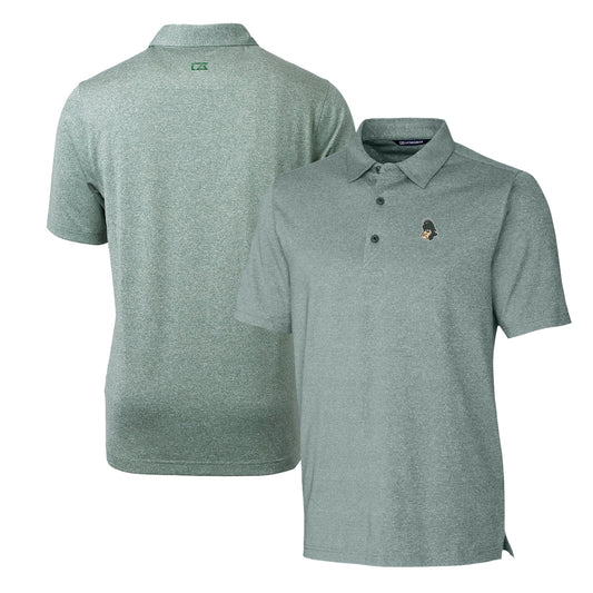 Men's Cutter & Buck Heather Green Michigan State Spartans Logo Forge Stretch Polo