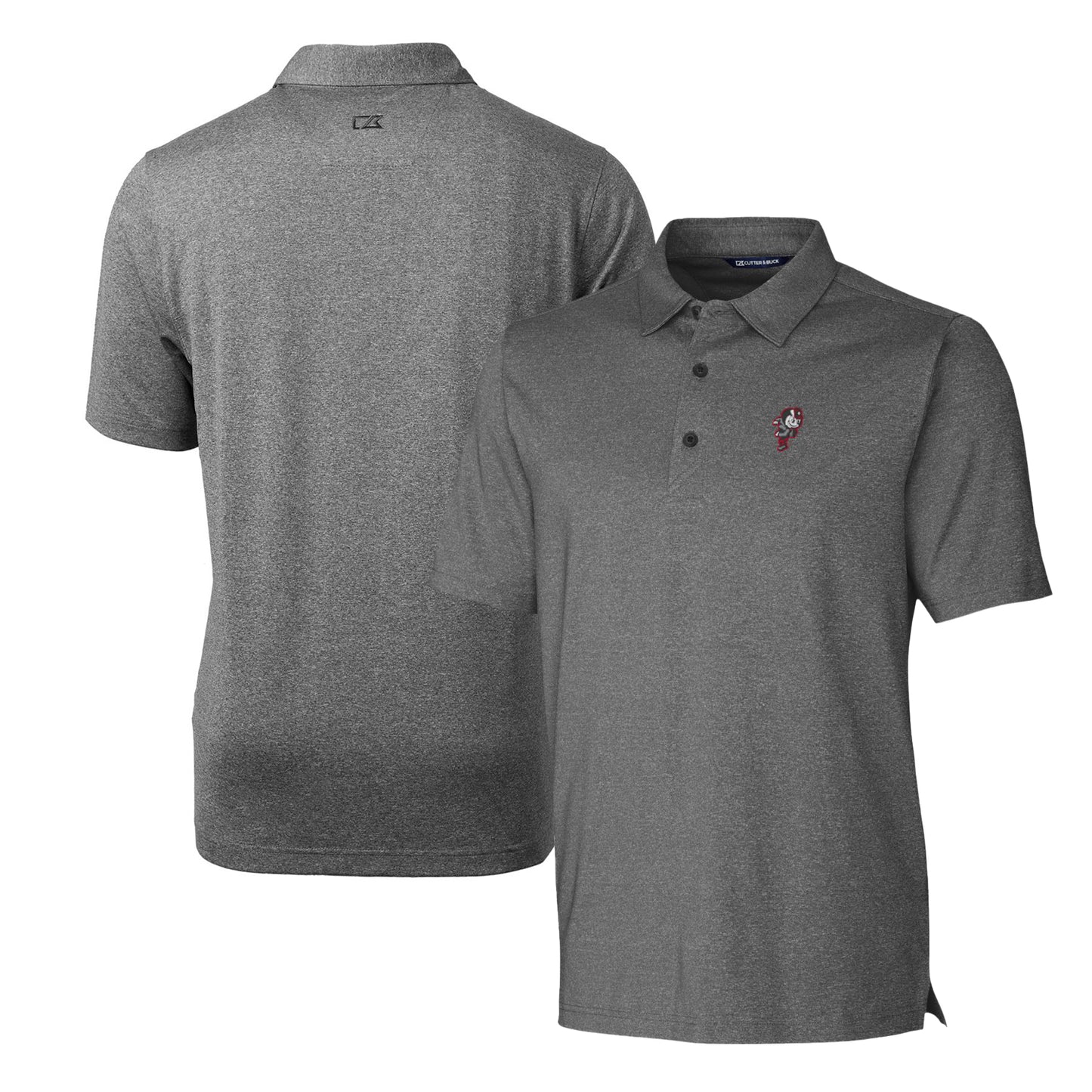 Men's Cutter & Buck Heather Charcoal Ohio State Buckeyes Forge Stretch Polo