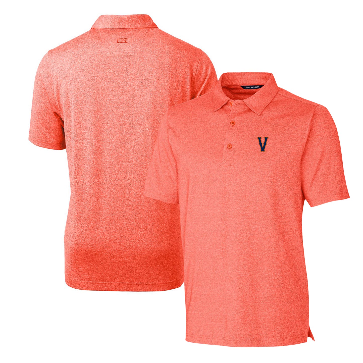 Men's Cutter & Buck Heather Orange Virginia Cavaliers Vintage Logo Forge Stretch Polo