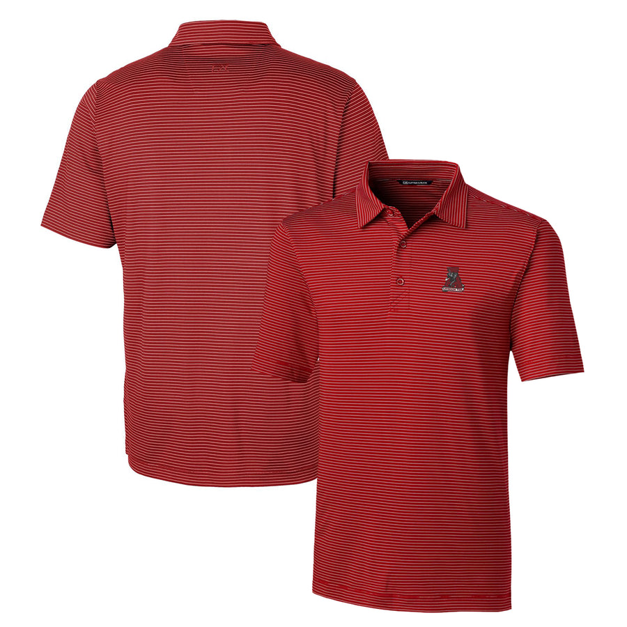 Men's Cutter & Buck Crimson Alabama Crimson Tide Forge Pencil Stripe Stretch Polo