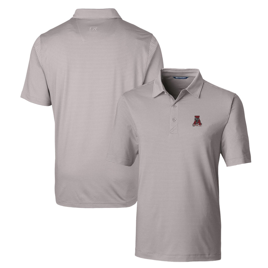 Men's Cutter & Buck Gray Alabama Crimson Tide Forge Pencil Stripe Stretch Polo