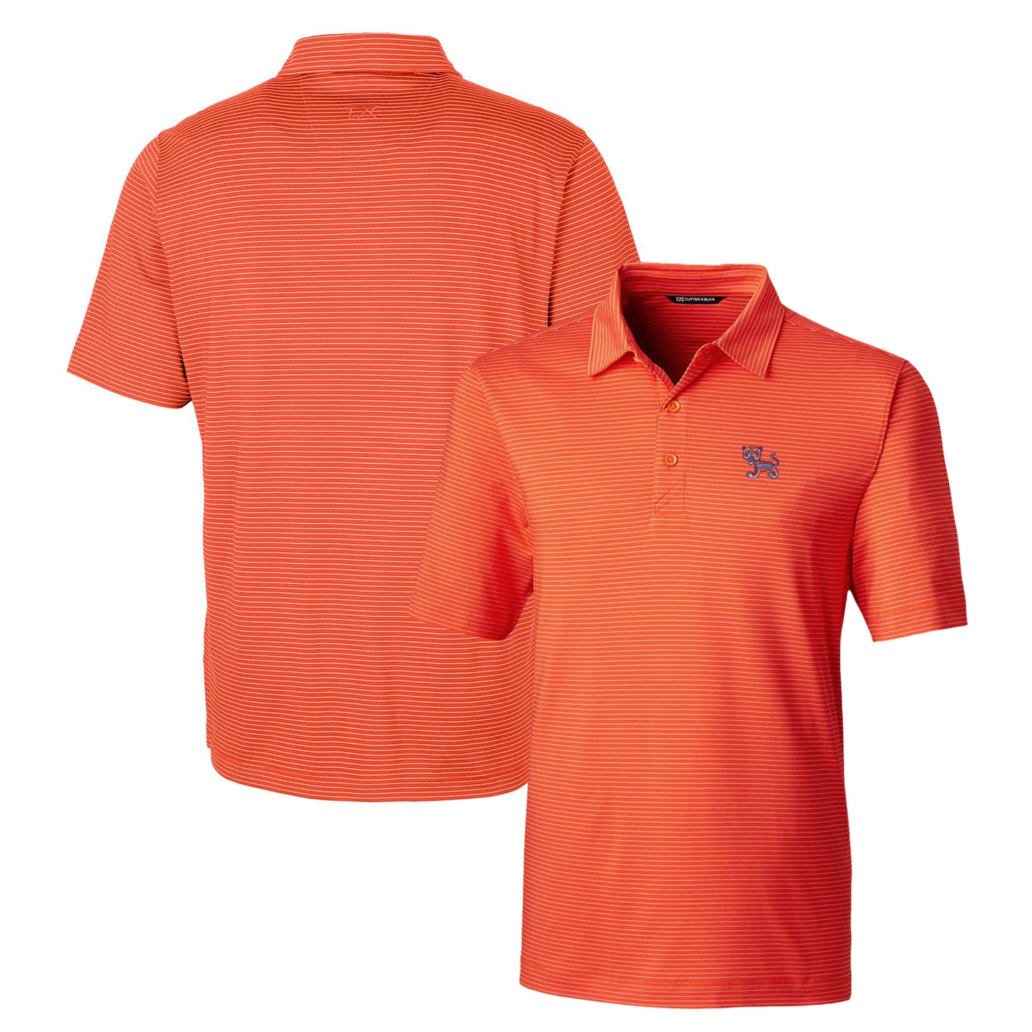 Men's Cutter & Buck Orange Clemson Tigers Forge Pencil Stripe Stretch Polo