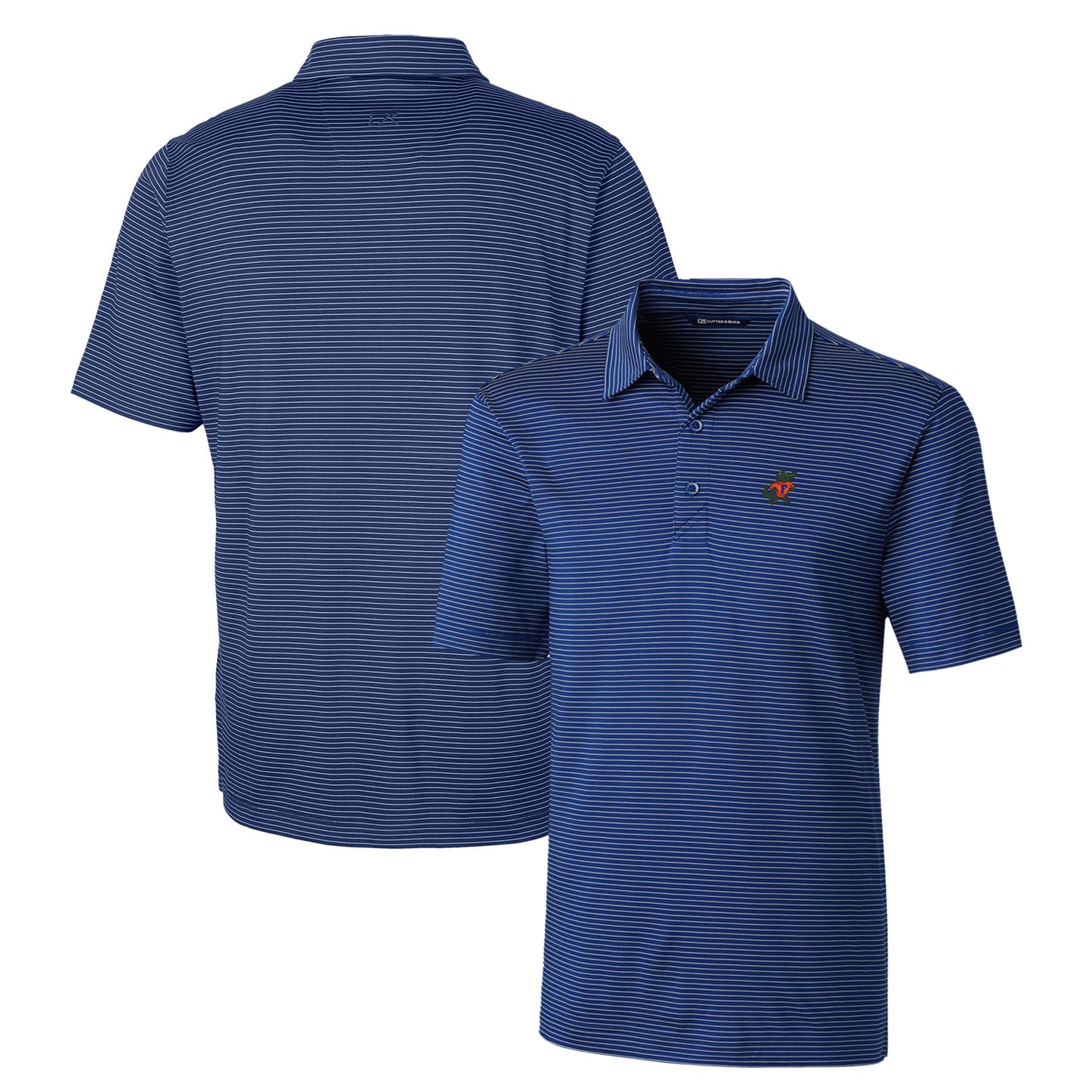 Men's Cutter & Buck Royal Florida Gators Forge Pencil Stripe Stretch Polo