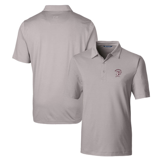 Men's Cutter & Buck Gray Mississippi State Bulldogs Forge Pencil Stripe Stretch Polo