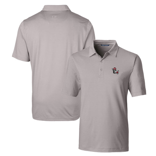 Men's Cutter & Buck Gray NC State Wolfpack Forge Pencil Stripe Stretch Polo