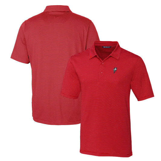 Men's Cutter & Buck Scarlet Ohio State Buckeyes Forge Pencil Stripe Stretch Polo