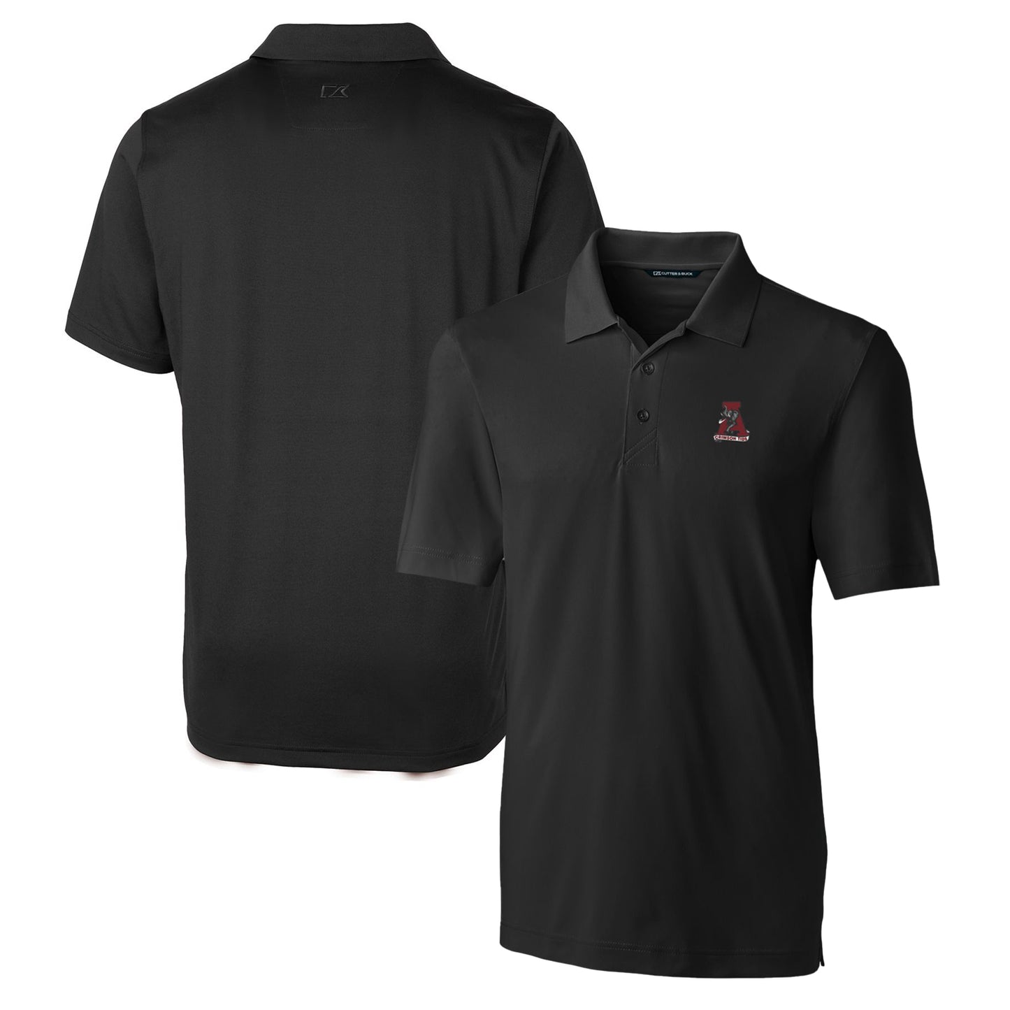 Men's Cutter & Buck Black Alabama Crimson Tide Forge Stretch Polo