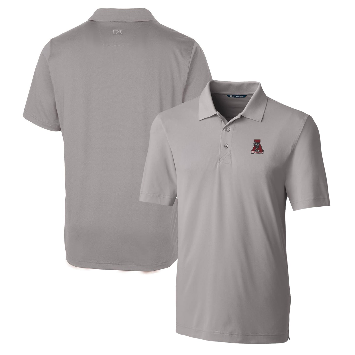 Men's Cutter & Buck Gray Alabama Crimson Tide Forge Stretch Polo