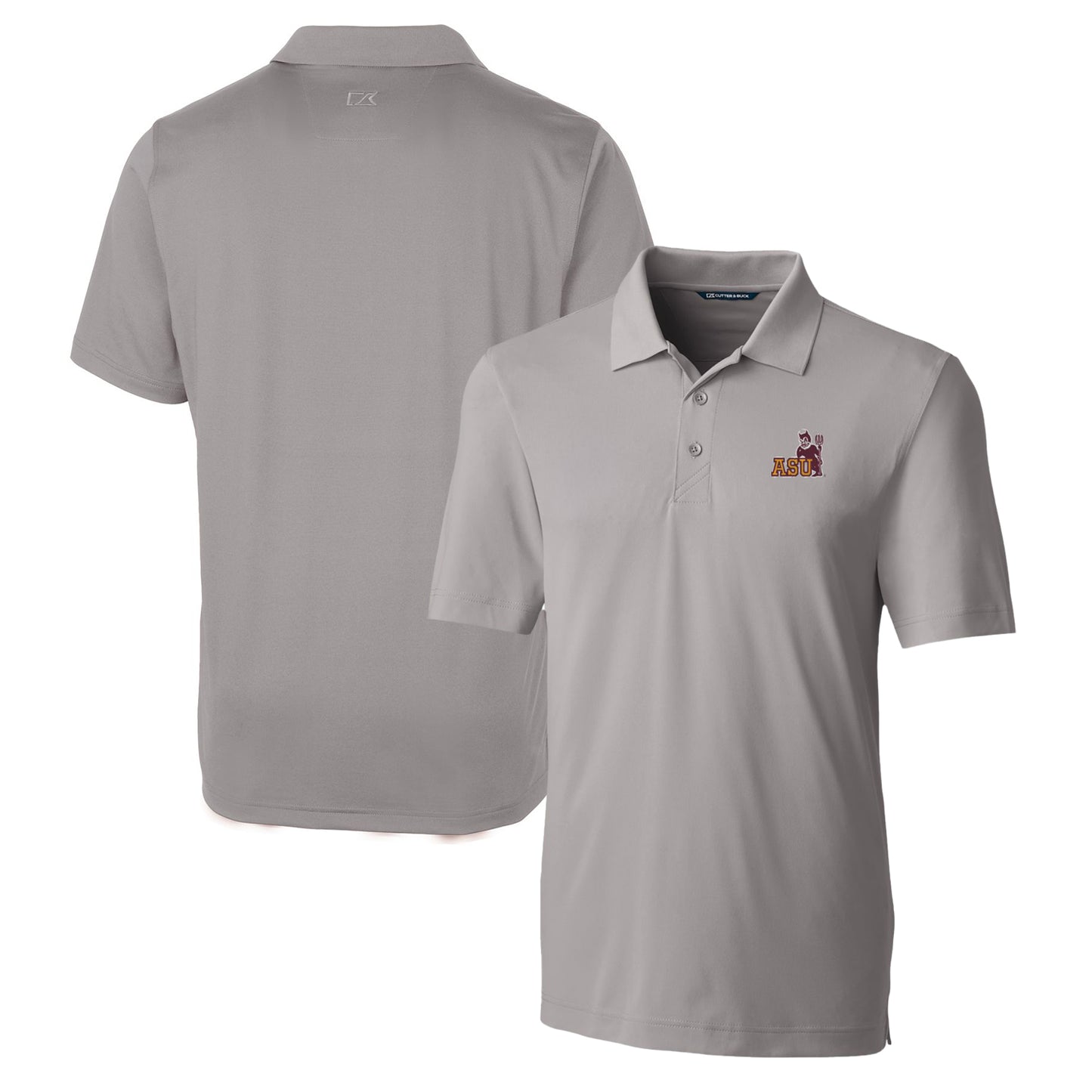 Men's Cutter & Buck Gray Arizona State Sun Devils Forge Stretch Polo