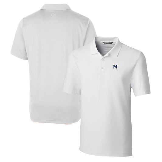 Men's Cutter & Buck White Michigan Wolverines Forge Stretch Polo