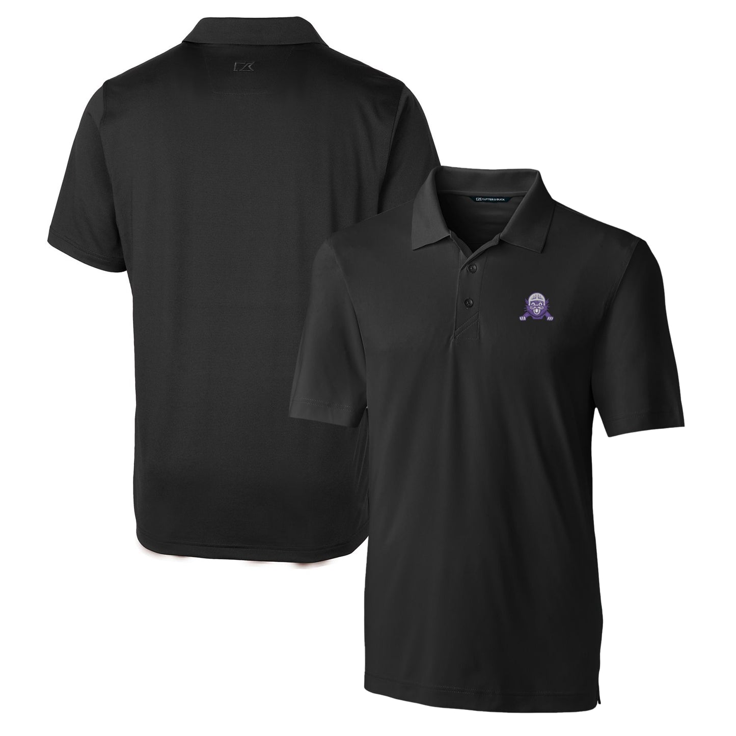 Men's Cutter & Buck Black Northwestern Wildcats Forge Stretch Polo