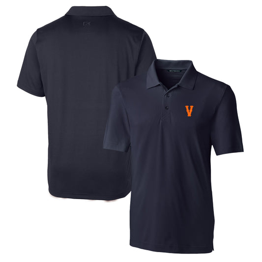 Men's Cutter & Buck Navy Virginia Cavaliers Vintage Forge Stretch Polo