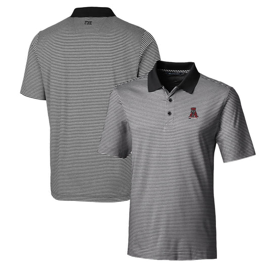 Men's Cutter & Buck Black Alabama Crimson Tide Forge Tonal Stripe Stretch Polo