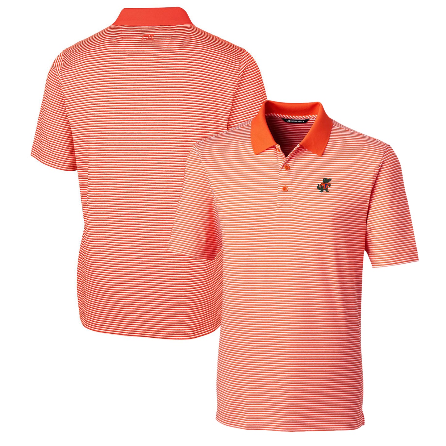 Men's Cutter & Buck Orange Florida Gators Forge Tonal Stripe Stretch Polo