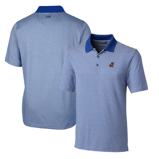 Men's Cutter & Buck Royal Florida Gators Forge Tonal Stripe Stretch Polo