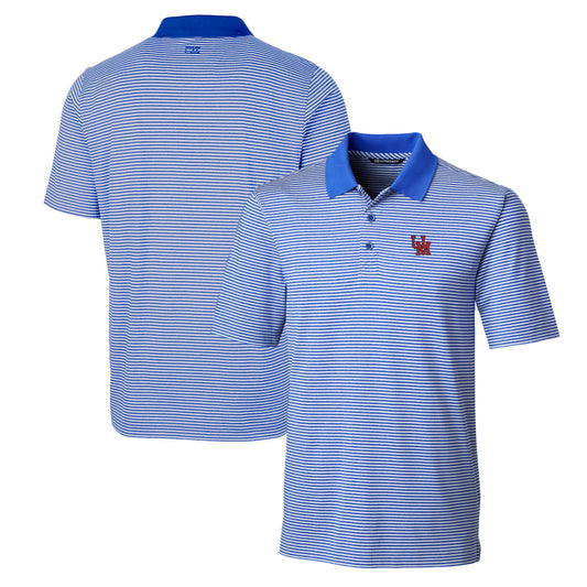 Men's Cutter & Buck Blue Ole Miss Rebels Forge Tonal Stripe Stretch Polo