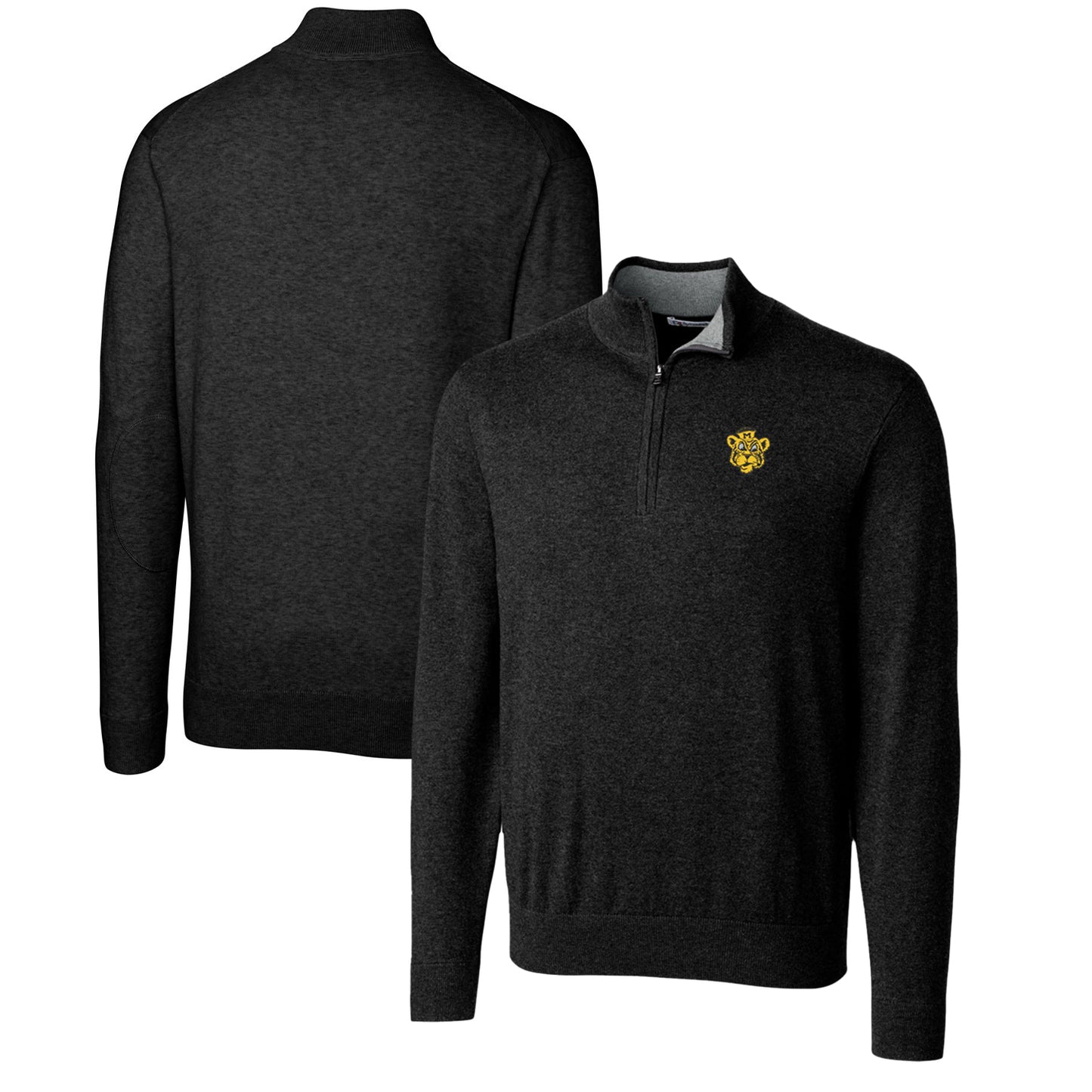 Men's Cutter & Buck Black Missouri Tigers Lakemont Quarter-Zip Pullover Sweater