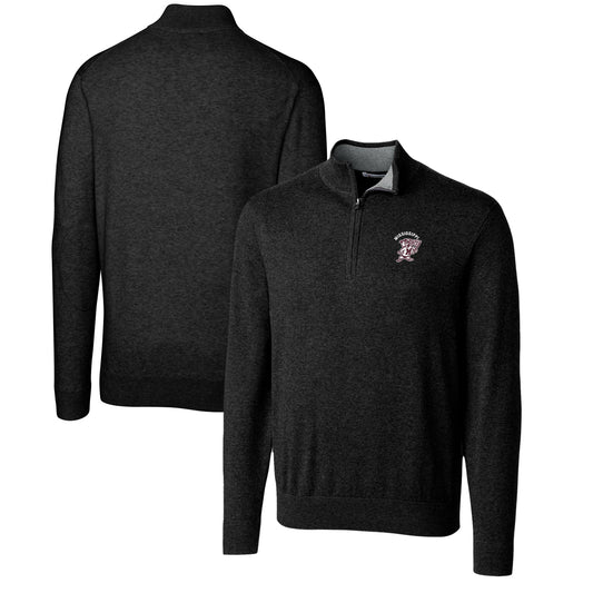 Men's Cutter & Buck Black Mississippi State Bulldogs Lakemont Quarter-Zip Pullover Sweater