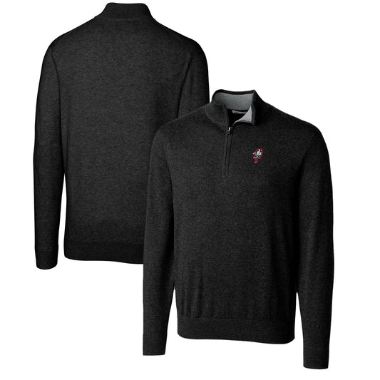 Men's Cutter & Buck Black Ohio State Buckeyes Lakemont Quarter-Zip Pullover Sweater