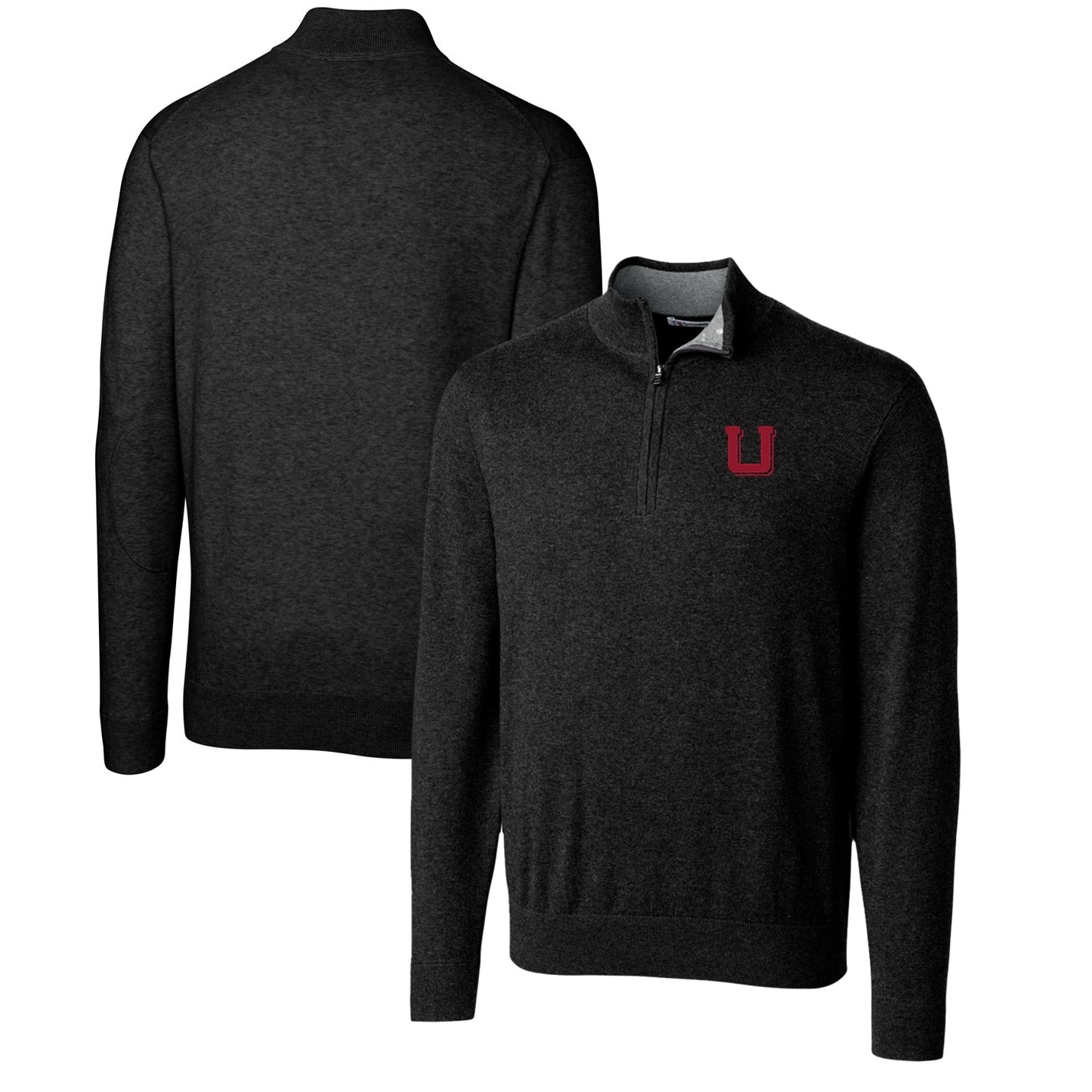 Men's Cutter & Buck Black Utah Utes Lakemont Quarter-Zip Pullover Sweater