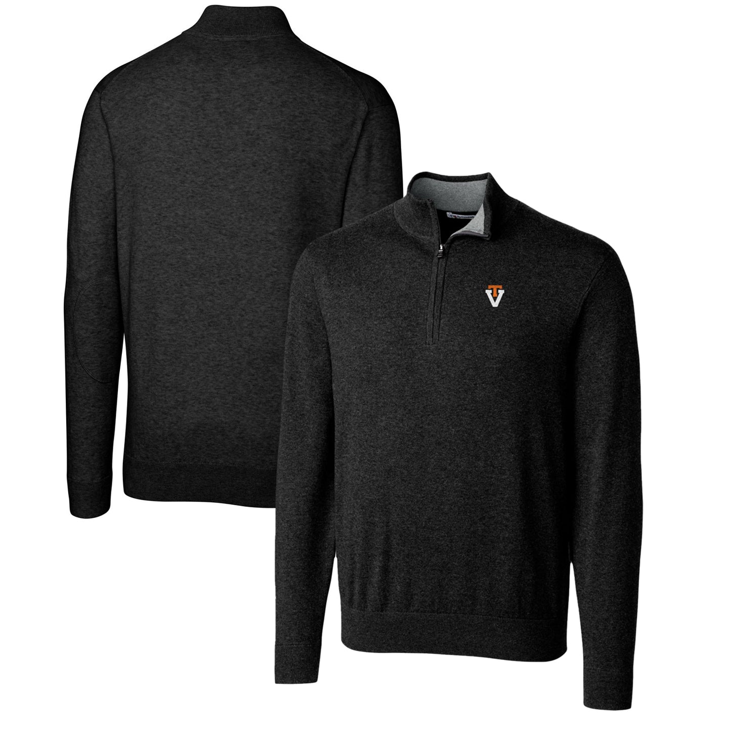 Men's Cutter & Buck Black Virginia Tech Hokies Lakemont Quarter-Zip Pullover Sweater