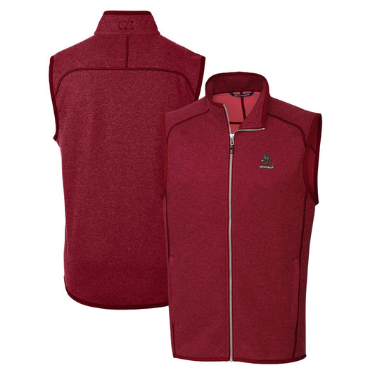 Men's Cutter & Buck Crimson Alabama Crimson Tide Mainsail Sweater-Knit Full-Zip Vest