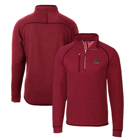 Men's Cutter & Buck Crimson Alabama Crimson Tide Mainsail Sweater-Knit Half-Zip Pullover Jacket