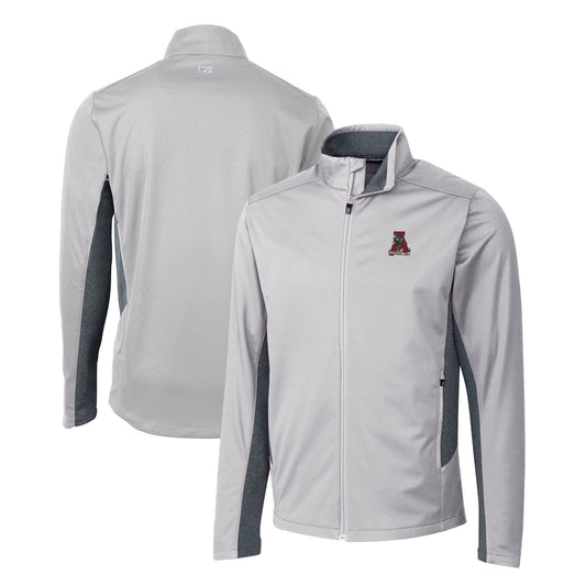 Men's Cutter & Buck Gray Alabama Crimson Tide Navigate Softshell Full-Zip Jacket