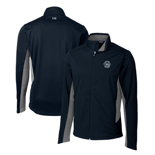 Men's Cutter & Buck Navy Penn State Nittany Lions Navigate Softshell Full-Zip Jacket