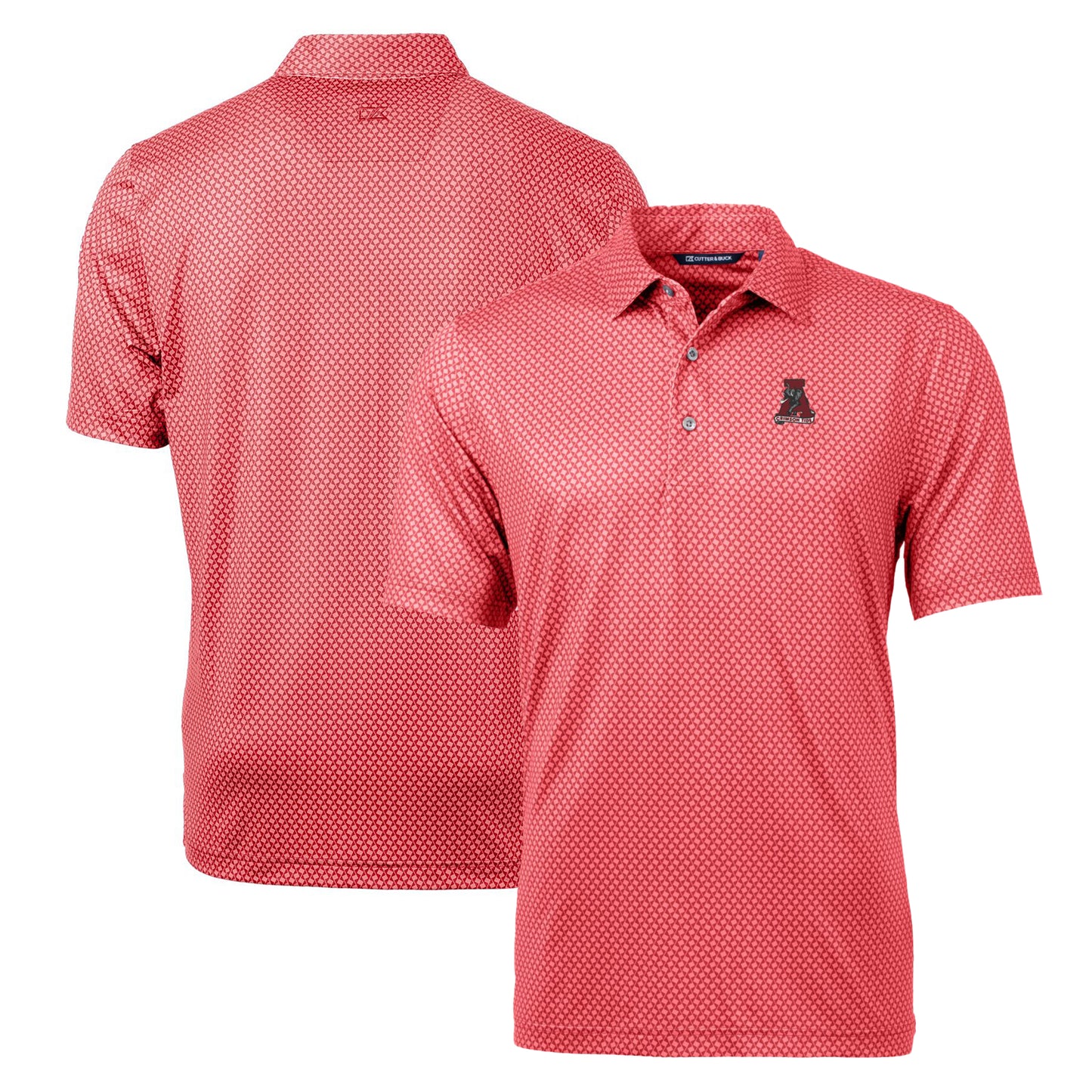 Men's Cutter & Buck Crimson Alabama Crimson Tide Pike Banner Stretch Polo
