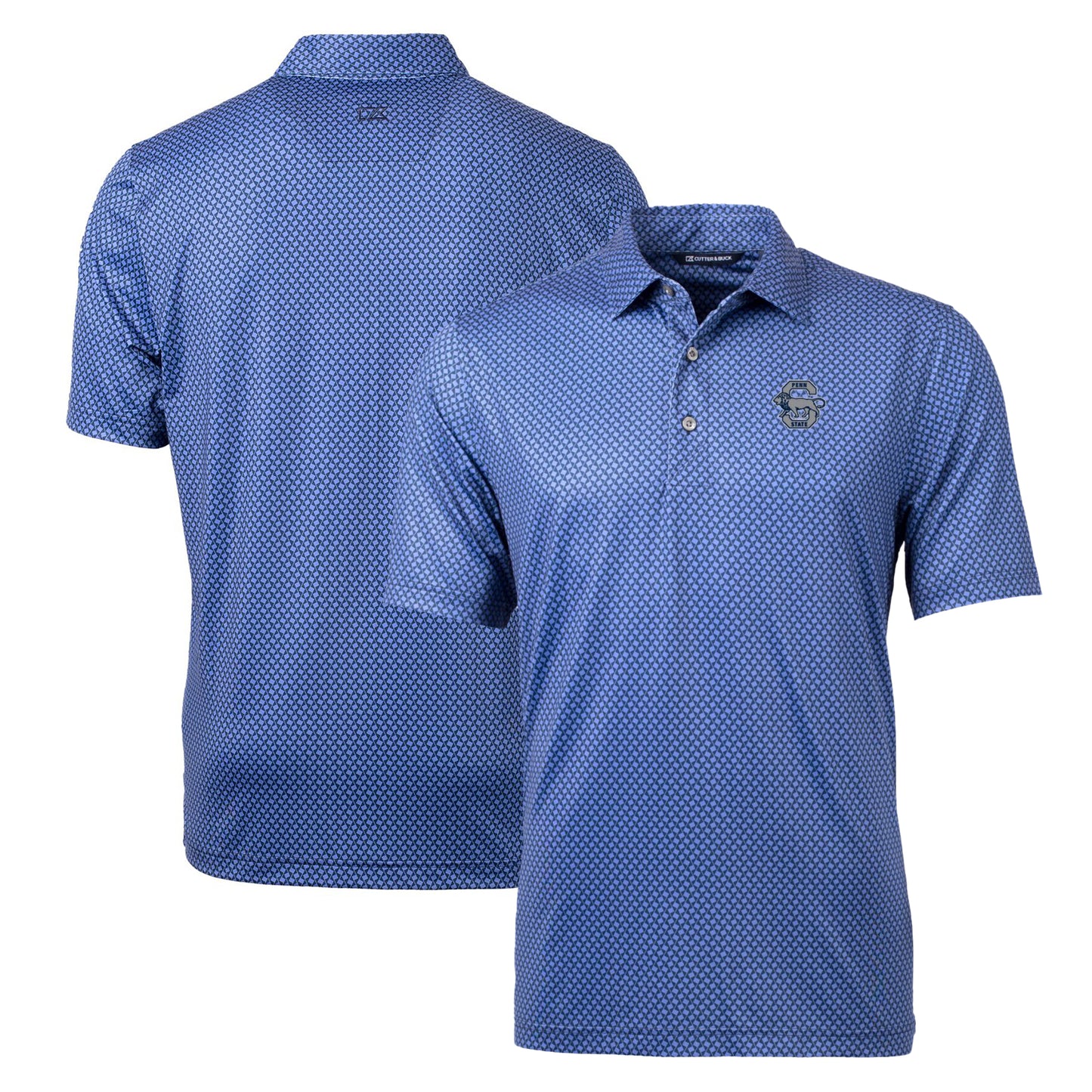 Men's Cutter & Buck Navy Penn State Nittany Lions Pike Banner Stretch Polo
