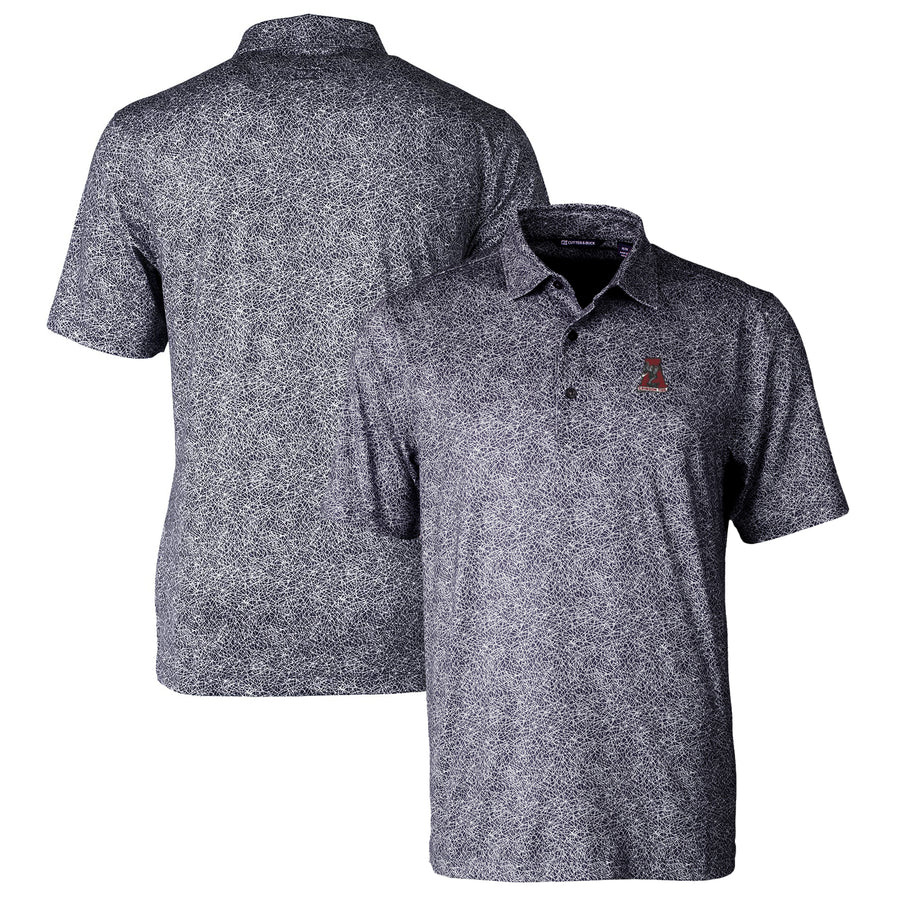 Men's Cutter & Buck Black Alabama Crimson Tide Pike Constellation Stretch Polo