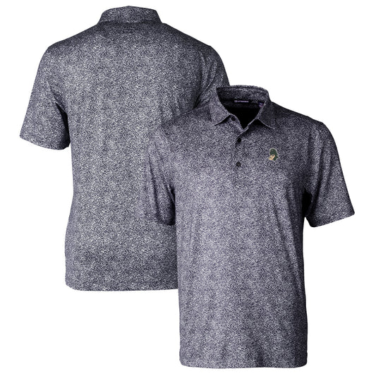 Men's Cutter & Buck Black Michigan State Spartans Pike Constellation Stretch Polo