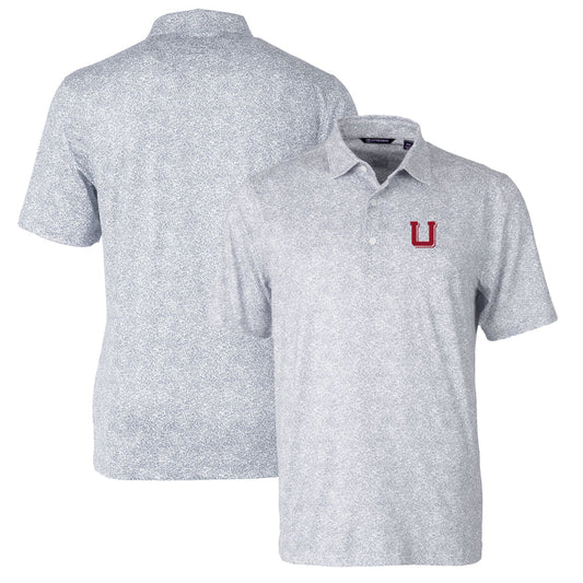 Men's Cutter & Buck Gray Utah Utes Pike Constellation Stretch Polo