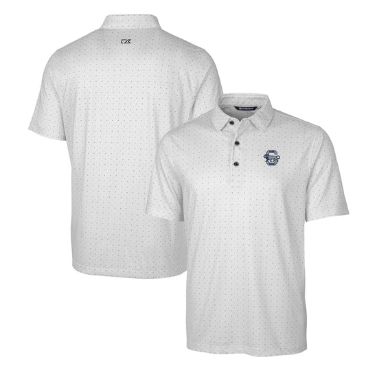 Men's Cutter & Buck Charcoal Penn State Nittany Lions Primary Team Logo Pike Double Dot Print Stretch Polo