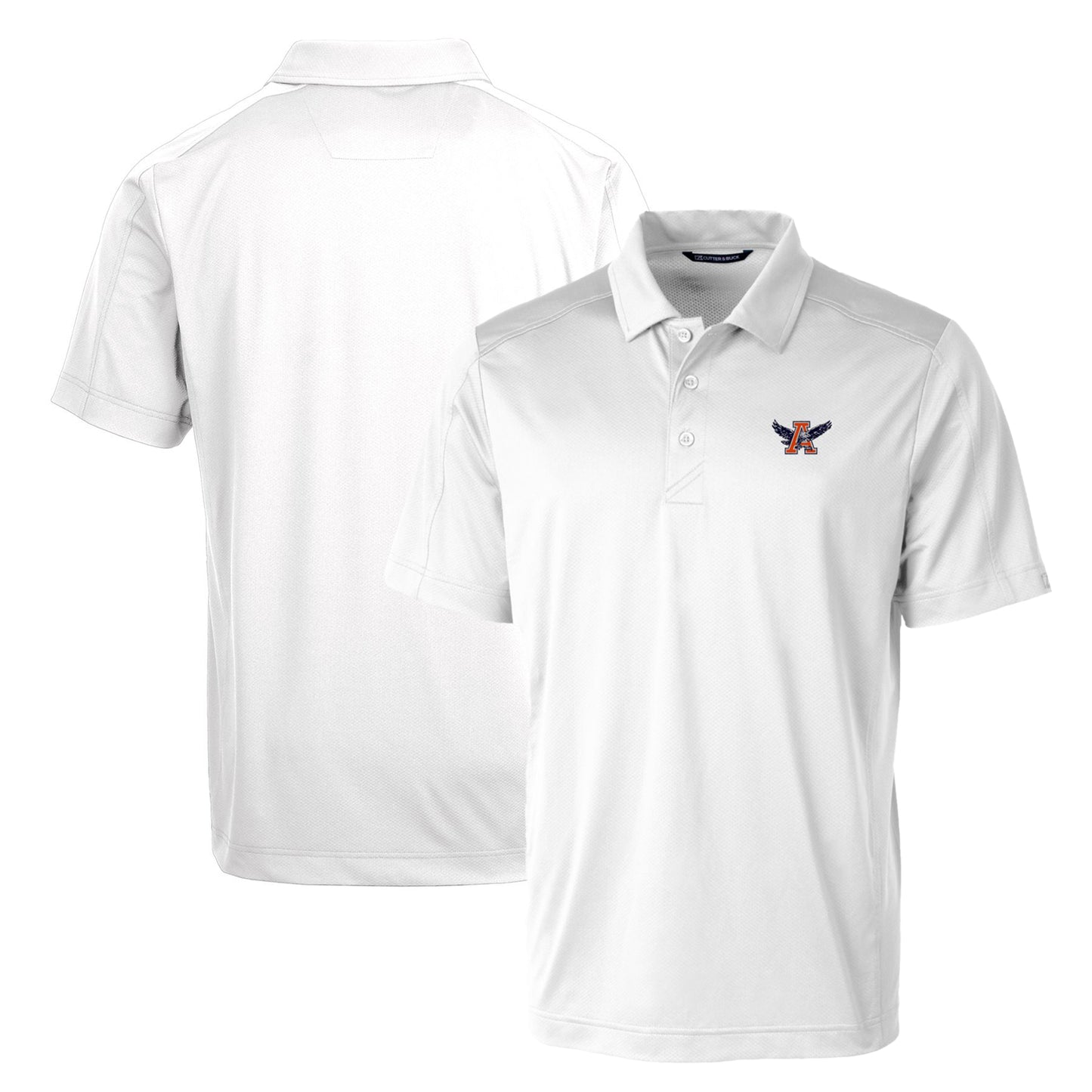 Cutter & Buck White Auburn Tigers Primary Team Logo Prospect Textured Stretch Polo