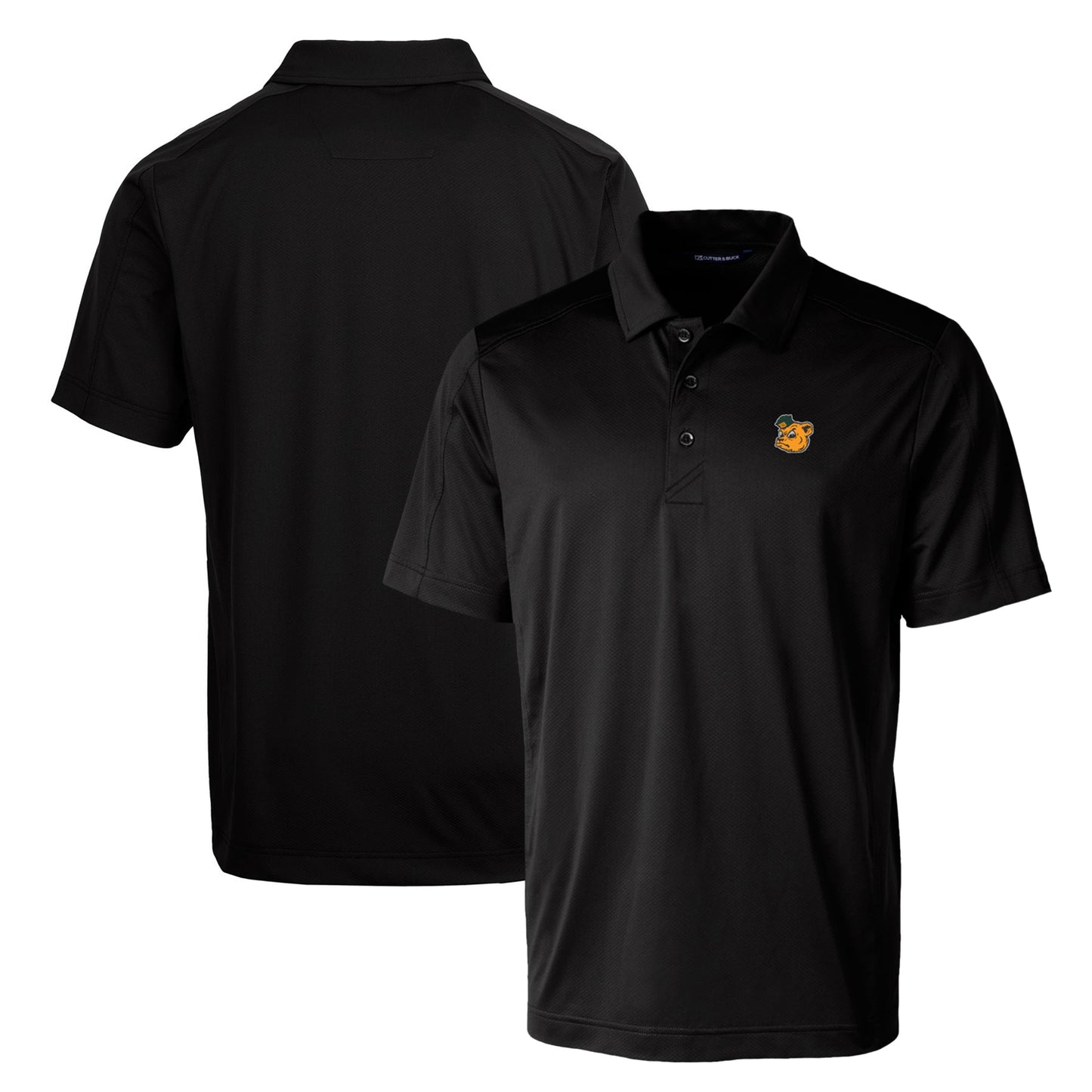 Cutter & Buck Black Baylor Bears Primary Team Logo Prospect Textured Stretch Polo