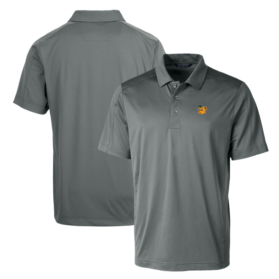 Cutter & Buck Steel Baylor Bears Primary Team Logo Prospect Textured Stretch Polo