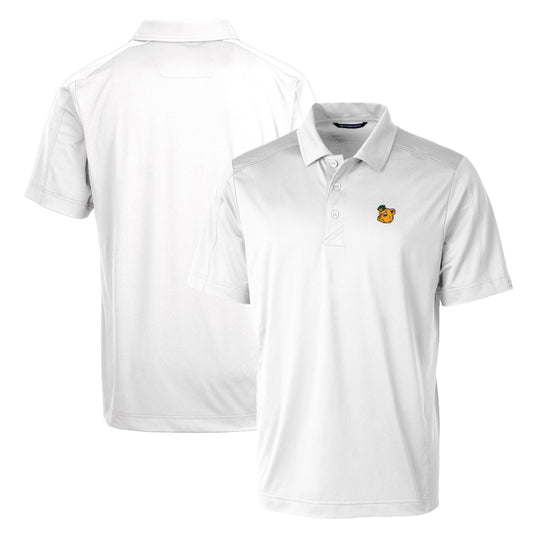 Cutter & Buck White Baylor Bears Primary Team Logo Prospect Textured Stretch Polo