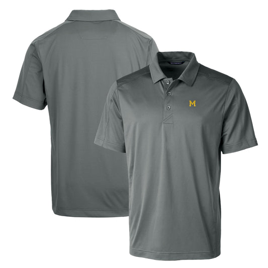 Cutter & Buck Steel Michigan Wolverines Primary Team Logo Prospect Textured Stretch Polo