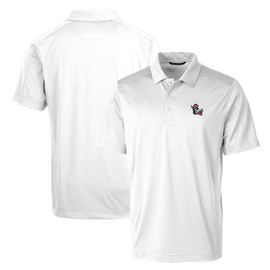 Cutter & Buck White NC State Wolfpack Primary Team Logo Prospect Textured Stretch Polo