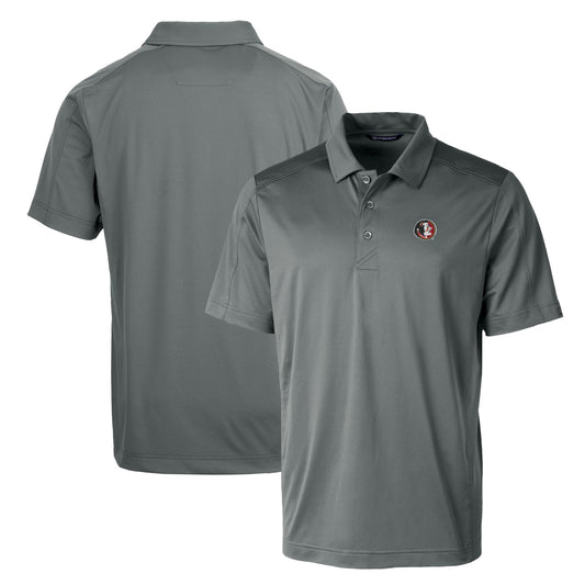 Cutter & Buck Steel Florida State Seminoles Primary Team Logo Prospect Textured Stretch Polo