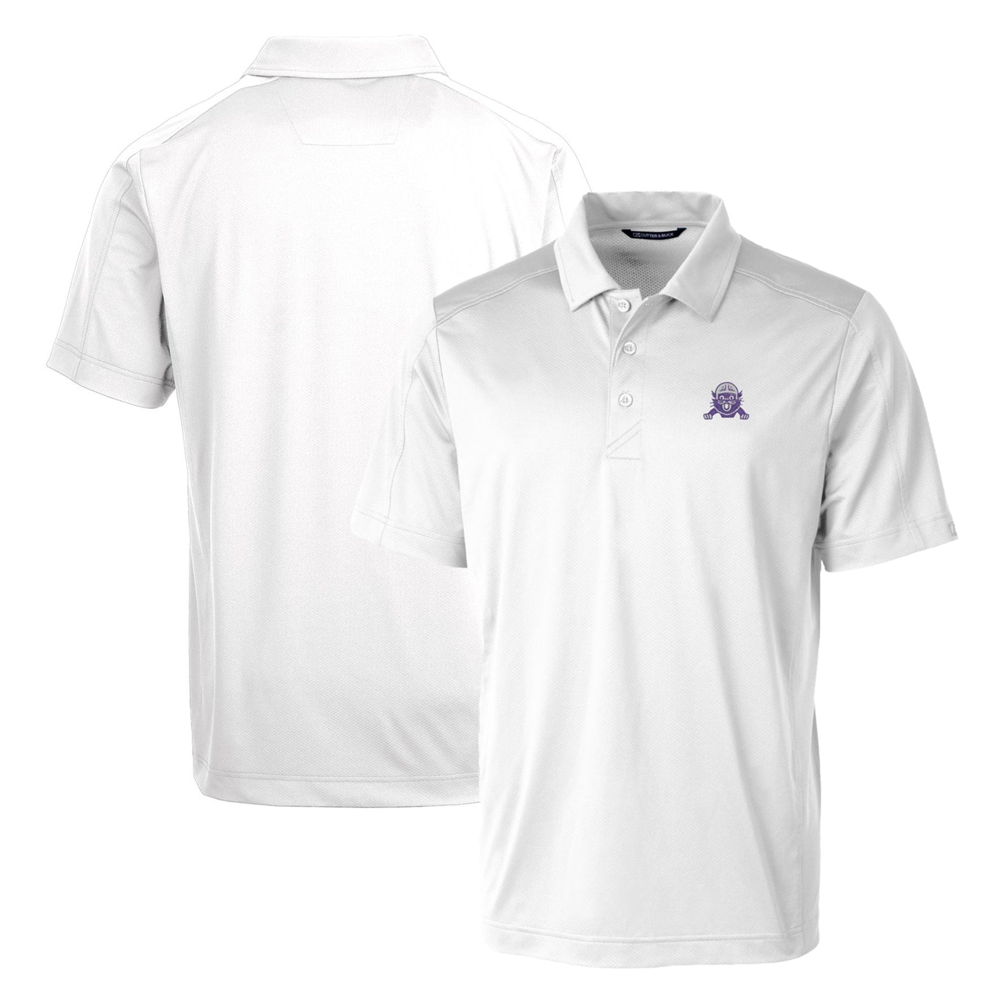 Cutter & Buck White Northwestern Wildcats Primary Team Logo Prospect Textured Stretch Polo