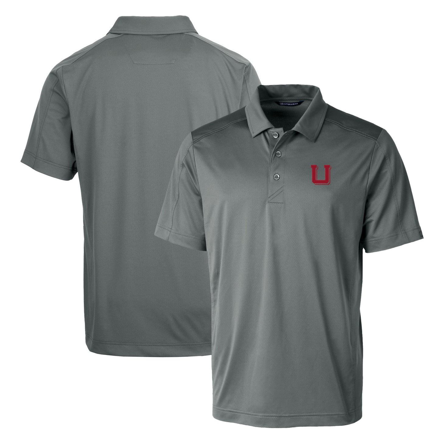 Cutter & Buck Steel Utah Utes Primary Team Logo Prospect Textured Stretch Polo