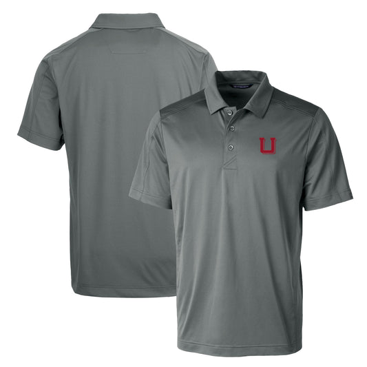 Cutter & Buck Steel Utah Utes Primary Team Logo Prospect Textured Stretch Polo